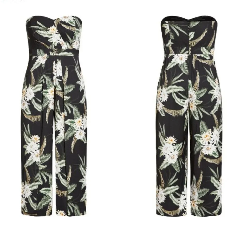 City Chic Tropic Jumpsuit - Picture 2 of 3